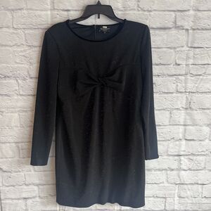 Emporio Armani Women’s Black Twist Front Metallic Special Occasion Mini Dress
